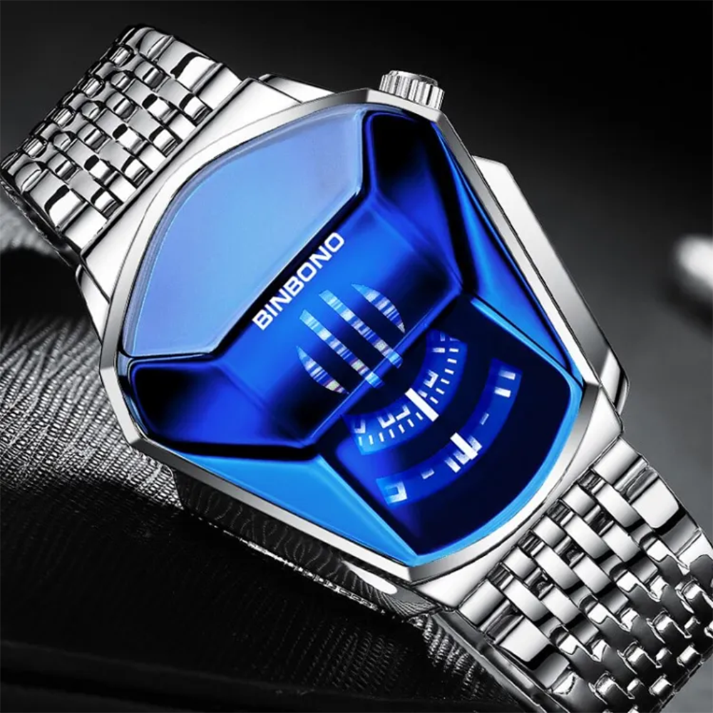 ساعة رجالية بسوار معدن فضي