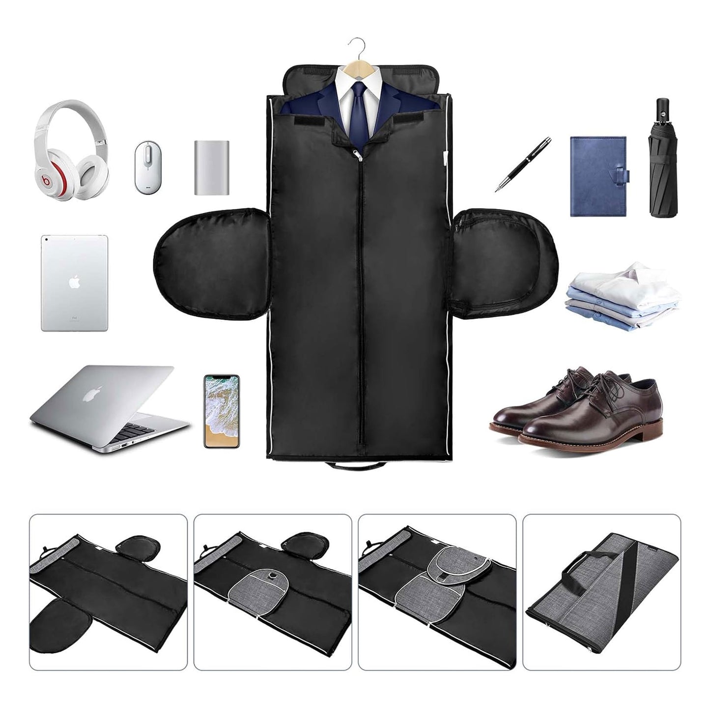 حقيبة تخزين عملاقة قابلة للطى مع جيب للاحذية