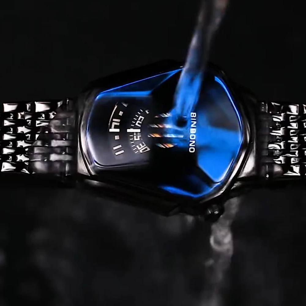 ساعة رجالية بسوار معدن فضي